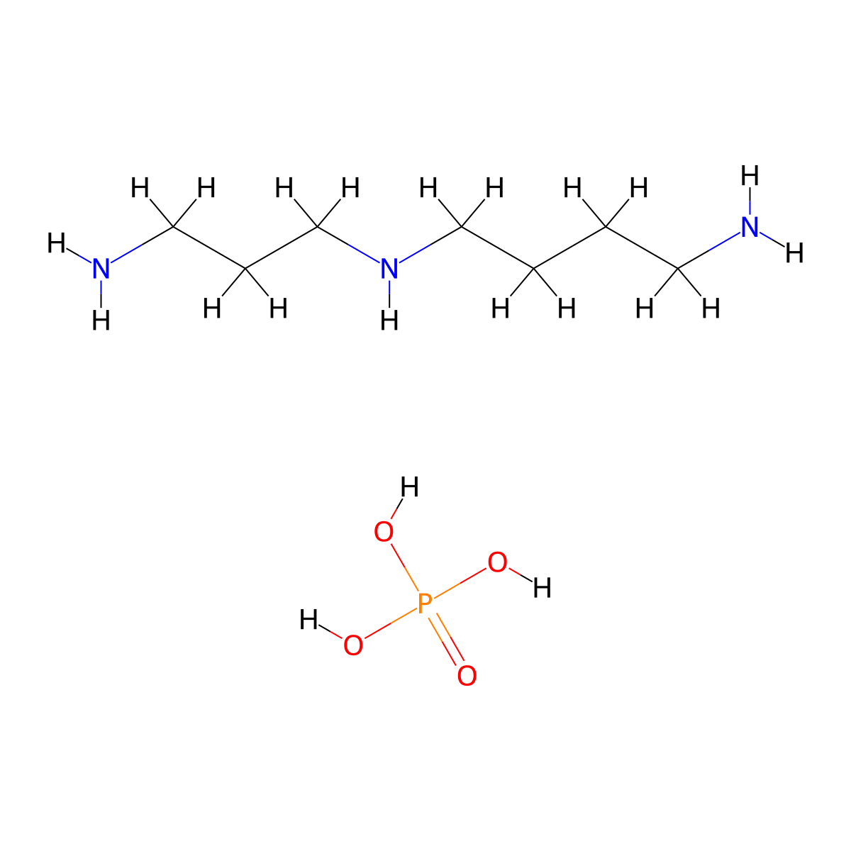 N1-(3-Aminopropyl)butane-1,4-diamine phosphate molecular structure, CAS 334-51-0