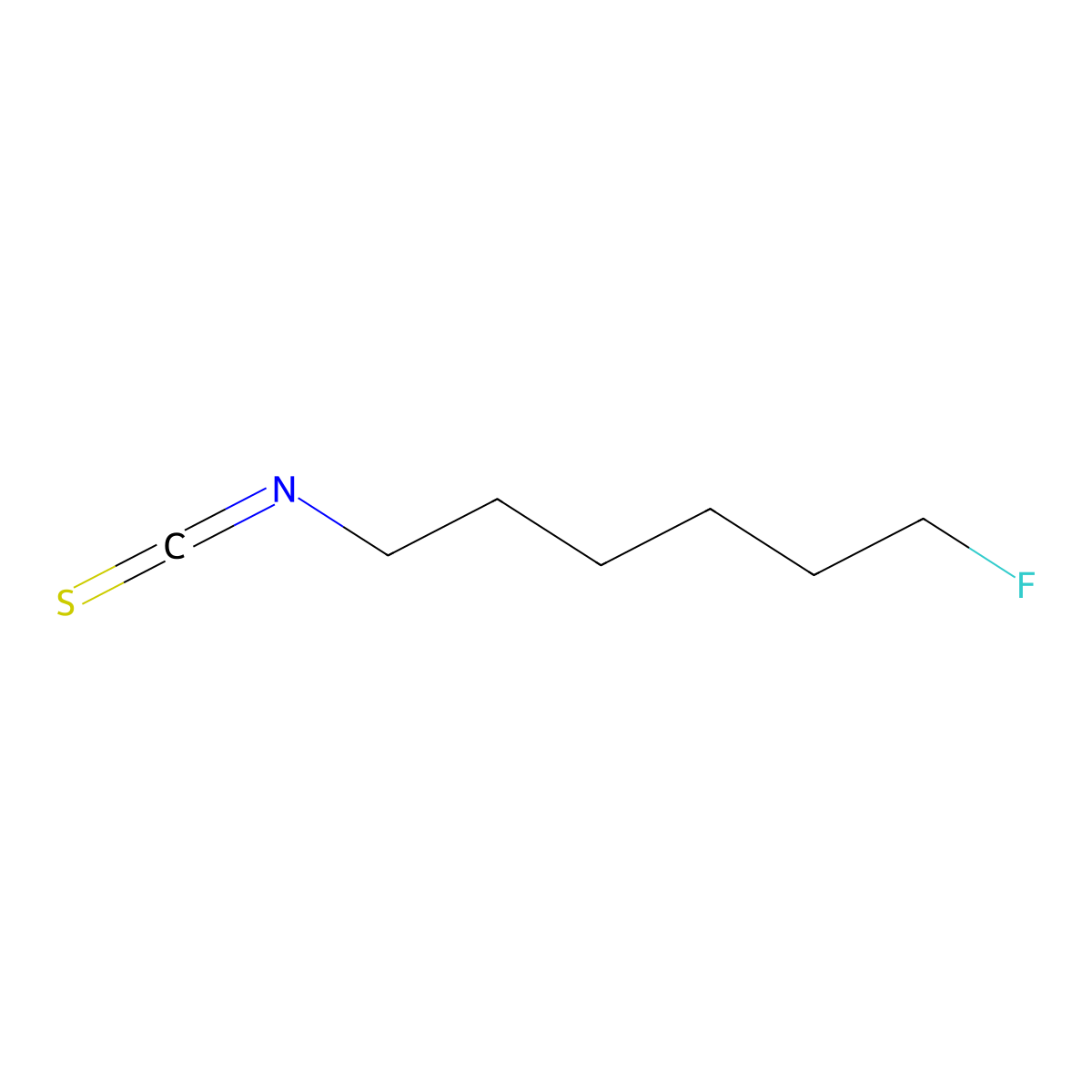 Isothiocyanic acid, 6-fluorohexyl ester molecular structure, CAS 334-52-1