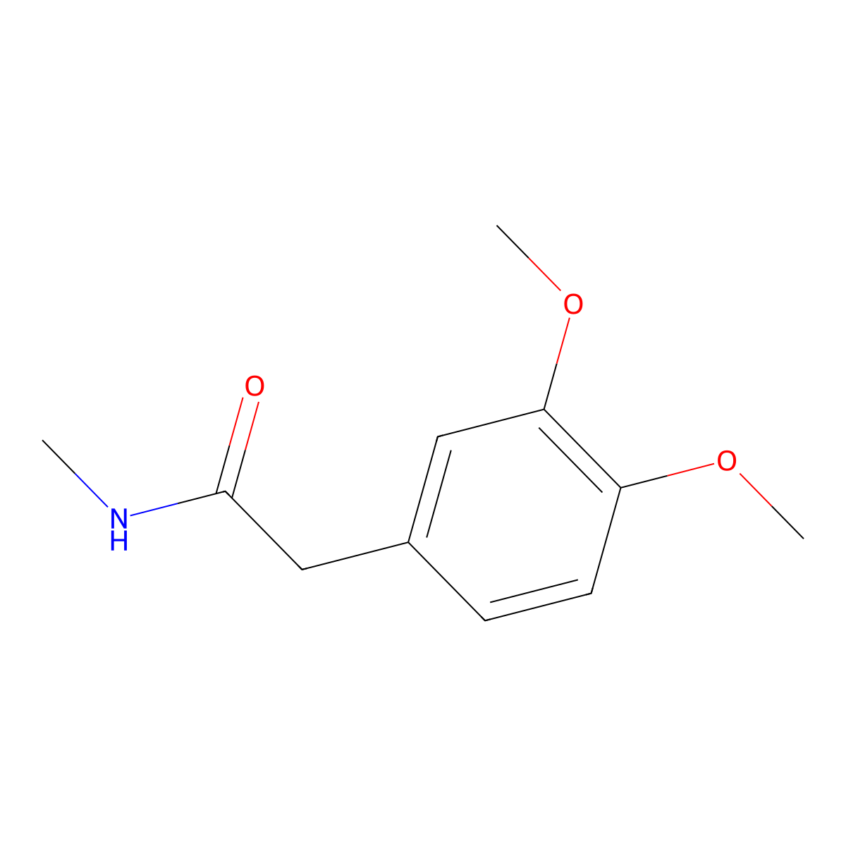 2-(3,4-dimethoxyphenyl)-N-methylacetamide molecular structure, CAS 3340-47-4
