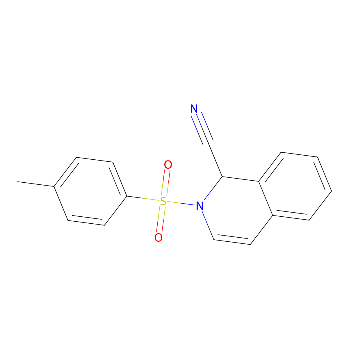 2-(Toluene-4-sulfonyl)-1,2-dihydro-isoquinoline-1-carbonitrile molecular structure, CAS 3340-68-9