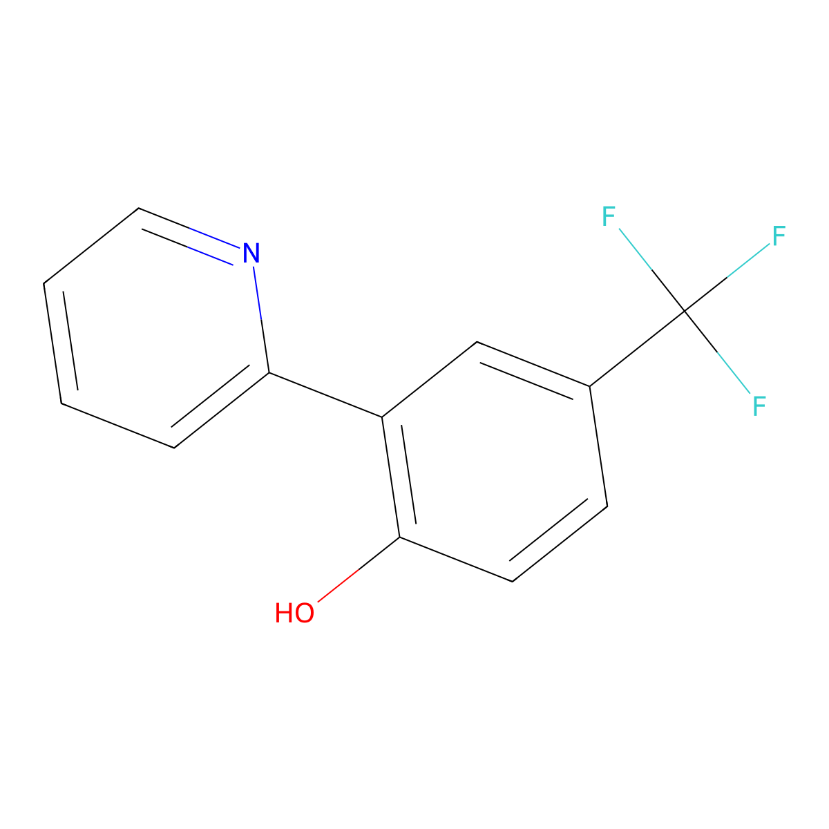 Phenol, 2-(2-pyridinyl)-4-(trifluoromethyl)- molecular structure, CAS 33400-80-5