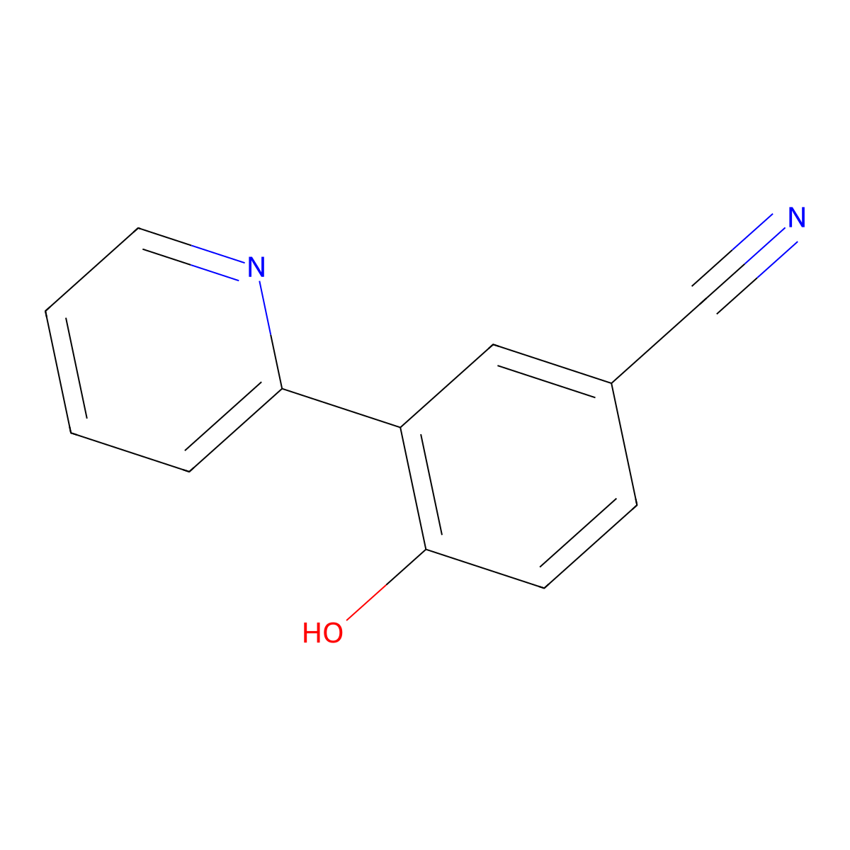 4-Hydroxy-3-pyridin-2-ylbenzonitrile molecular structure, CAS 33400-81-6