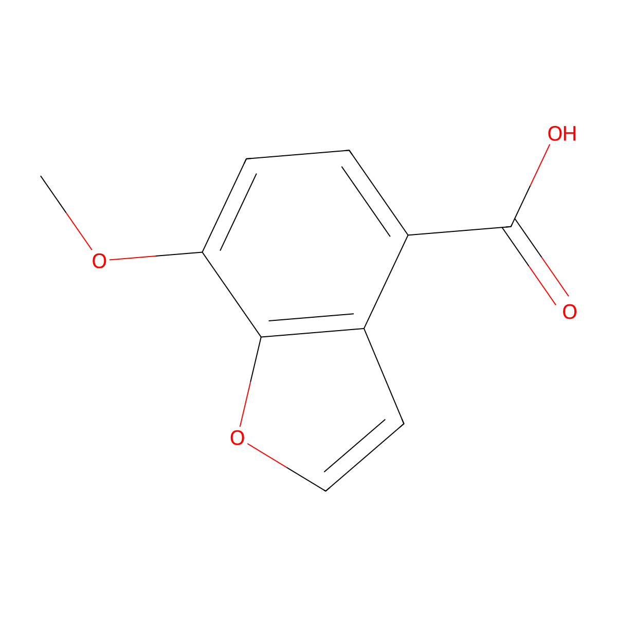 7-Methoxy-1-benzofuran-4-carboxylic acid molecular structure, CAS 33401-32-0