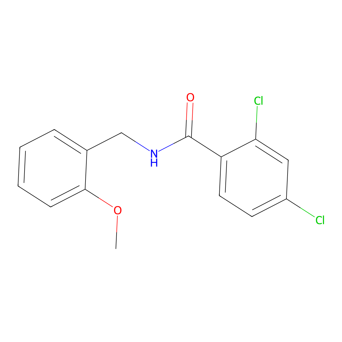 2,4-dichloro-N-[(2-methoxyphenyl)methyl]benzamide molecular structure, CAS 334016-11-4