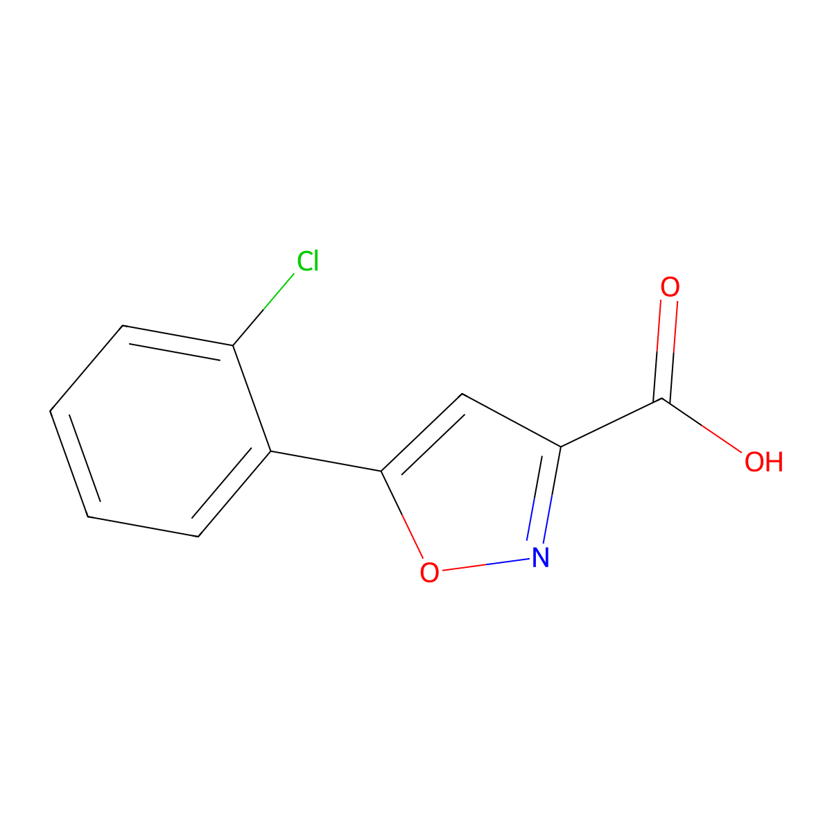 5-(2-Chlorophenyl)-1,2-oxazole-3-carboxylic acid molecular structure, CAS 334017-34-4