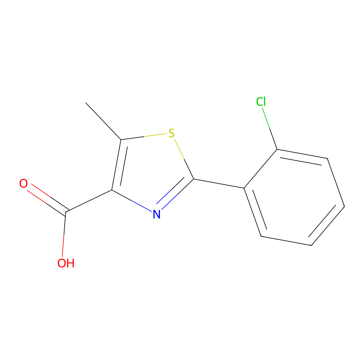 2-(2-Chlorophenyl)-5-methyl-1,3-thiazole-4-carboxylic acid molecular structure, CAS 334017-53-7