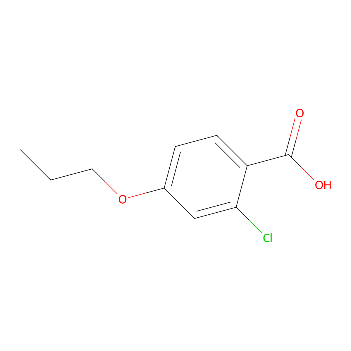 2-Chloro-4-propoxybenzoic acid molecular structure, CAS 334018-30-3