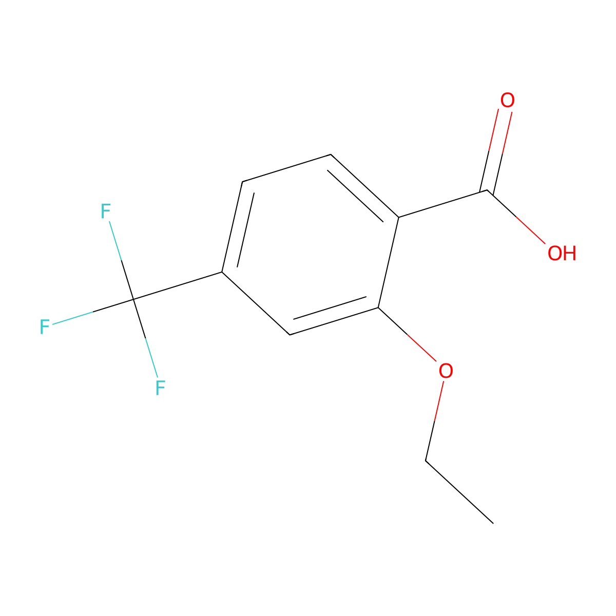 2-Ethoxy-4-(trifluoromethyl)benzoic acid molecular structure, CAS 334018-39-2