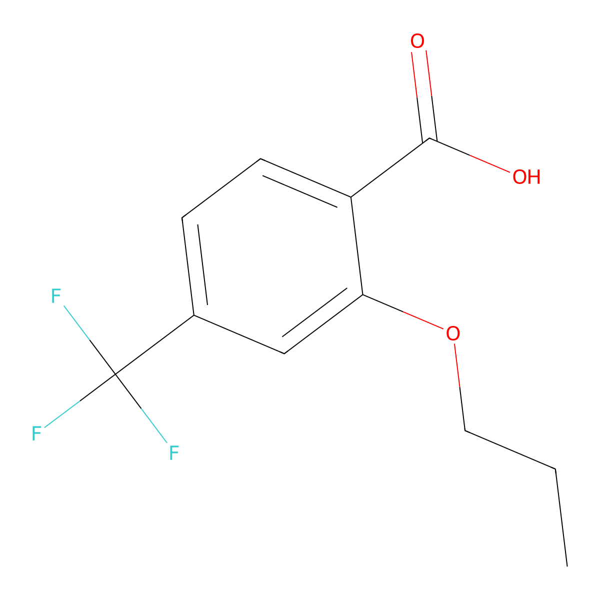 2-Propoxy-4-(trifluoromethyl)benzoic acid molecular structure, CAS 334018-45-0