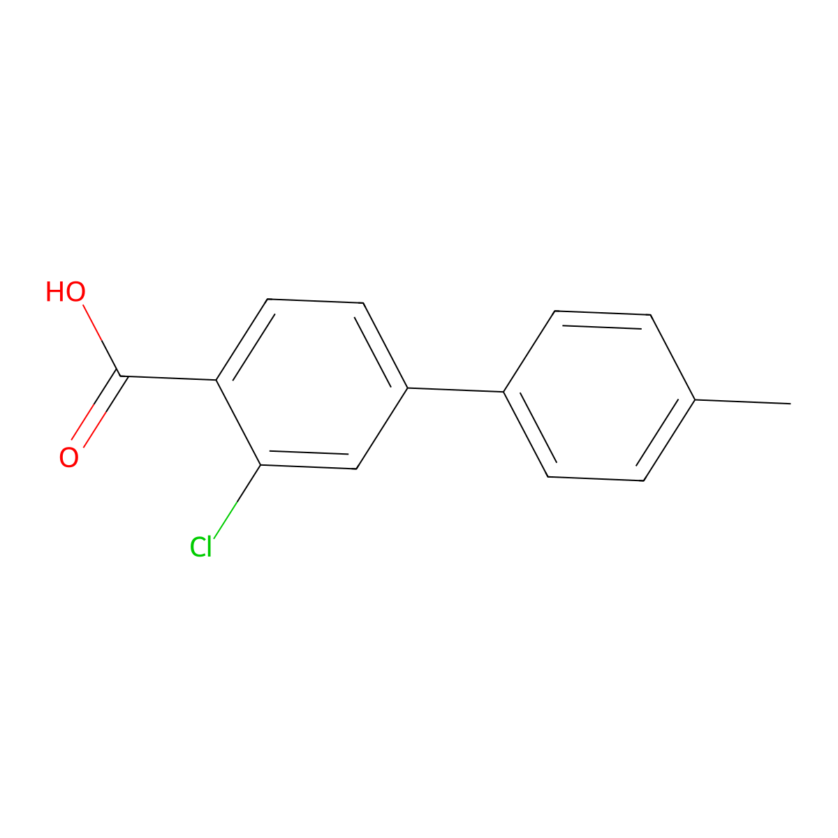 2-Chloro-4-(4-methylphenyl)benzoic acid molecular structure, CAS 334018-57-4
