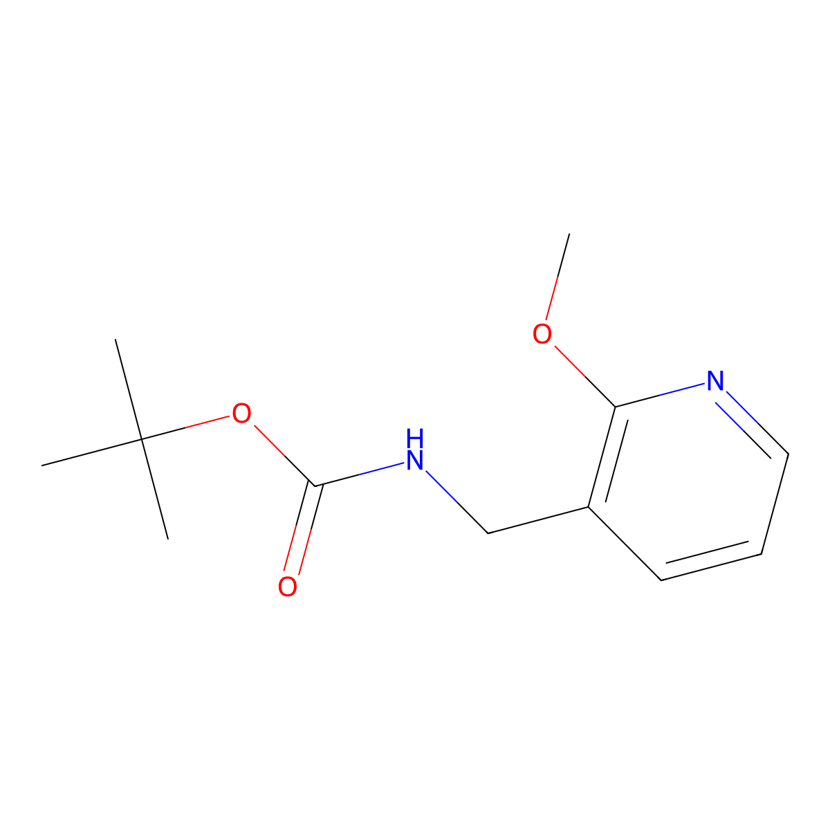 tert-butyl N-[(2-methoxypyridin-3-yl)methyl]carbamate molecular structure, CAS 334018-92-7
