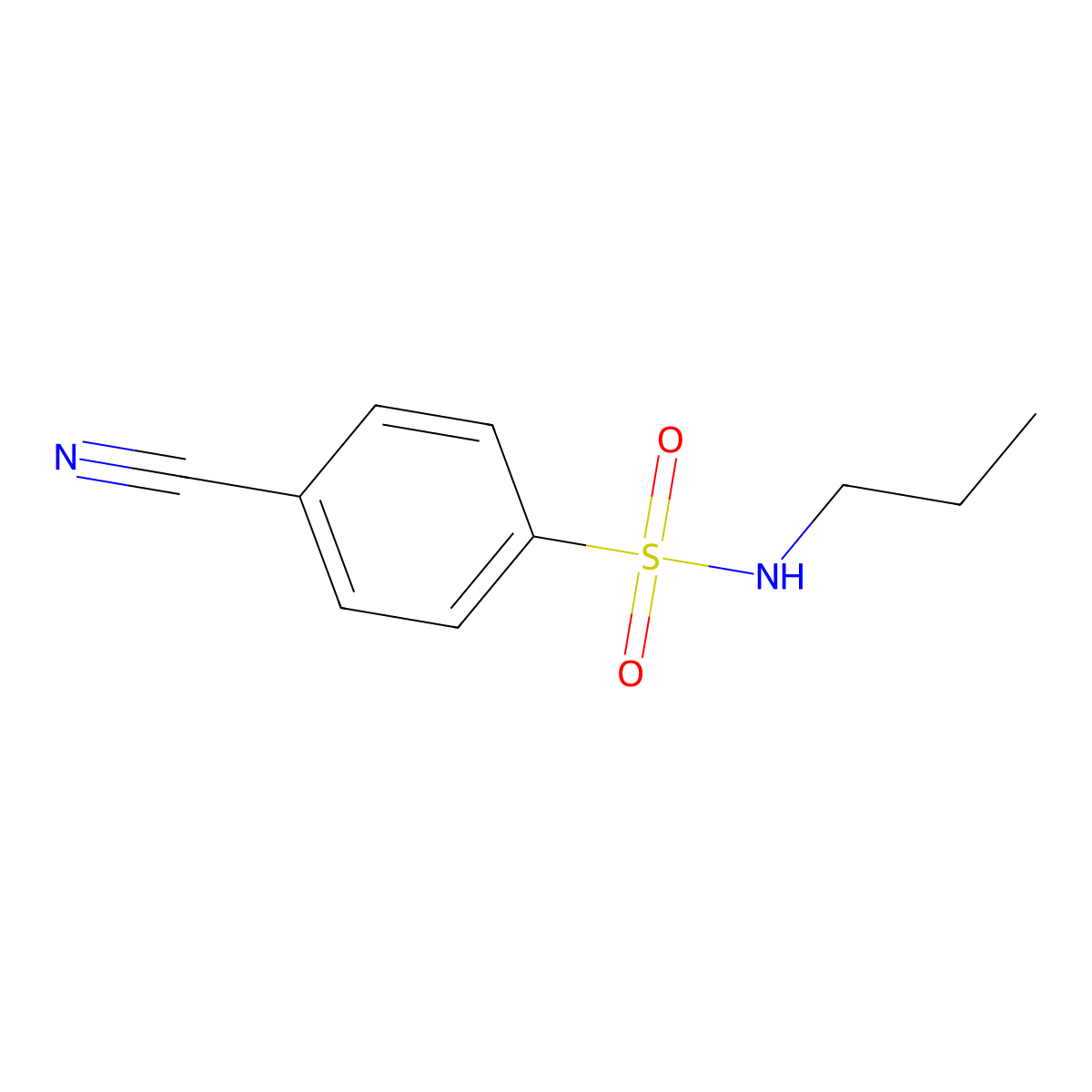 4-cyano-N-propylbenzenesulfonamide molecular structure, CAS 33402-62-9