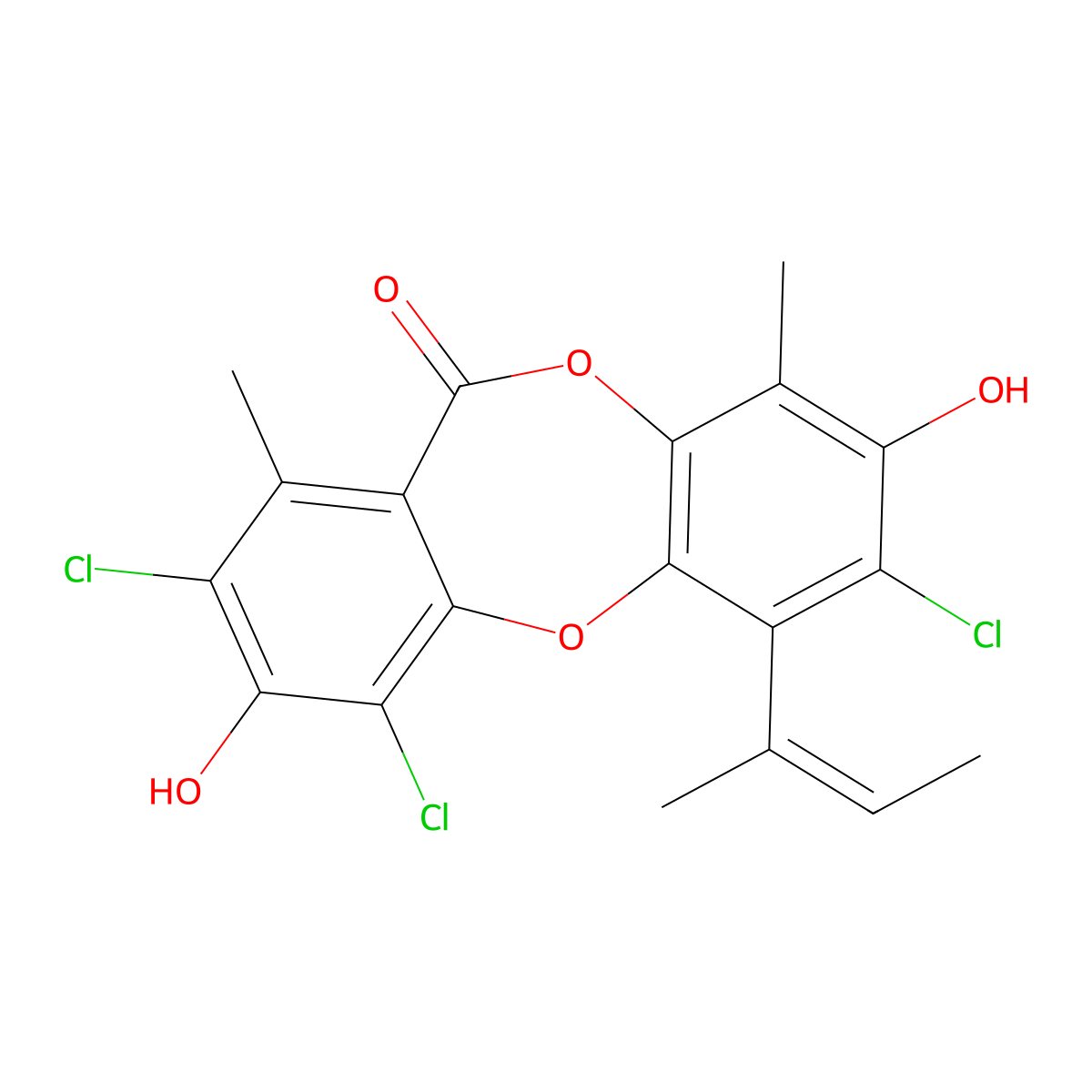 Nornidulin molecular structure, CAS 33403-37-1