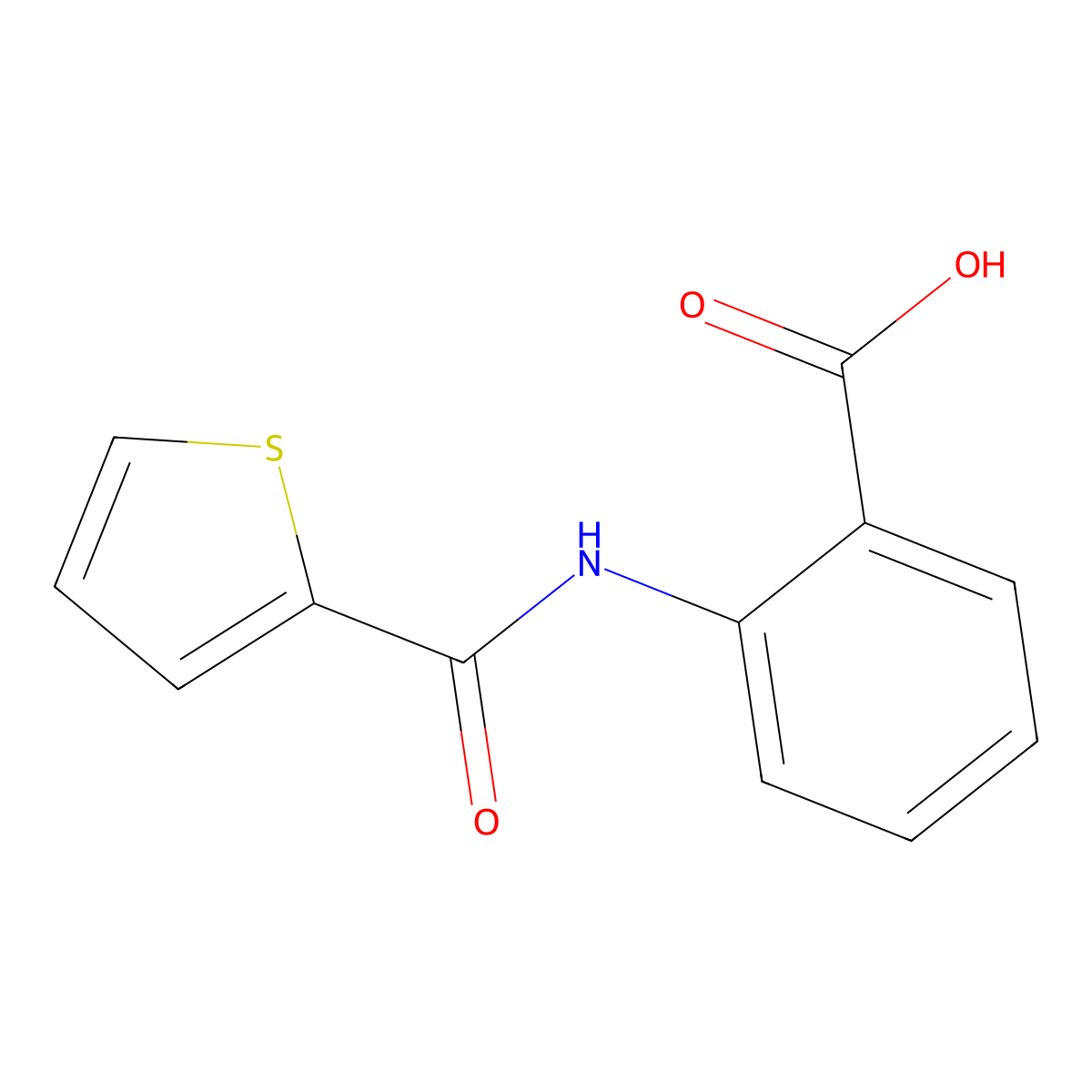 2-(Thiophene-2-amido)benzoic acid molecular structure, CAS 33405-06-0