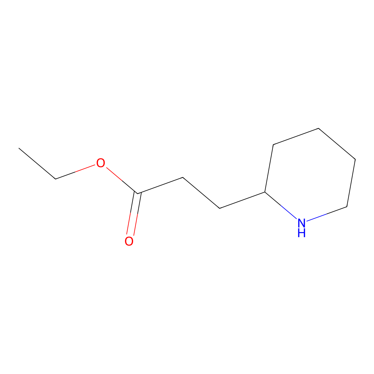 Ethyl 3-(piperidin-2-YL)propanoate molecular structure, CAS 3341-01-3