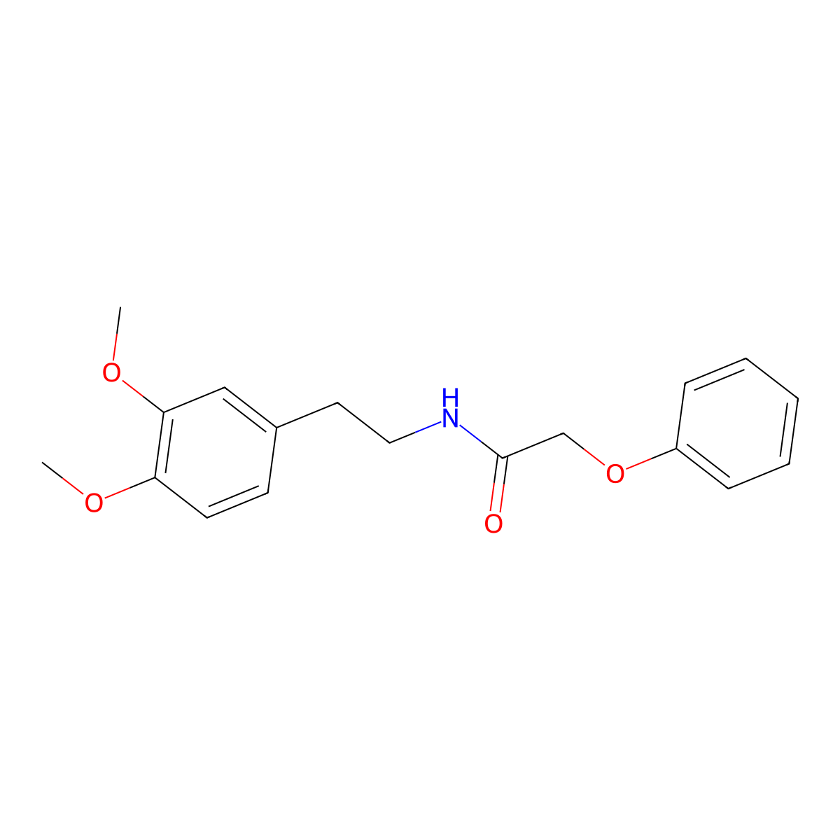 N-[2-(3,4-dimethoxyphenyl)ethyl]-2-phenoxyacetamide molecular structure, CAS 3341-36-4
