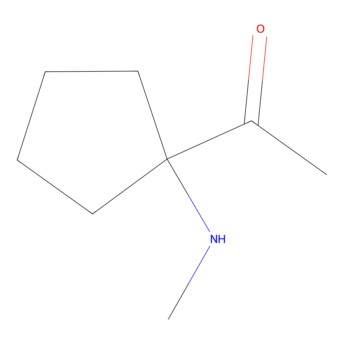 1-[1-(Methylamino)cyclopentyl]ethan-1-one molecular structure, CAS 3341-70-6