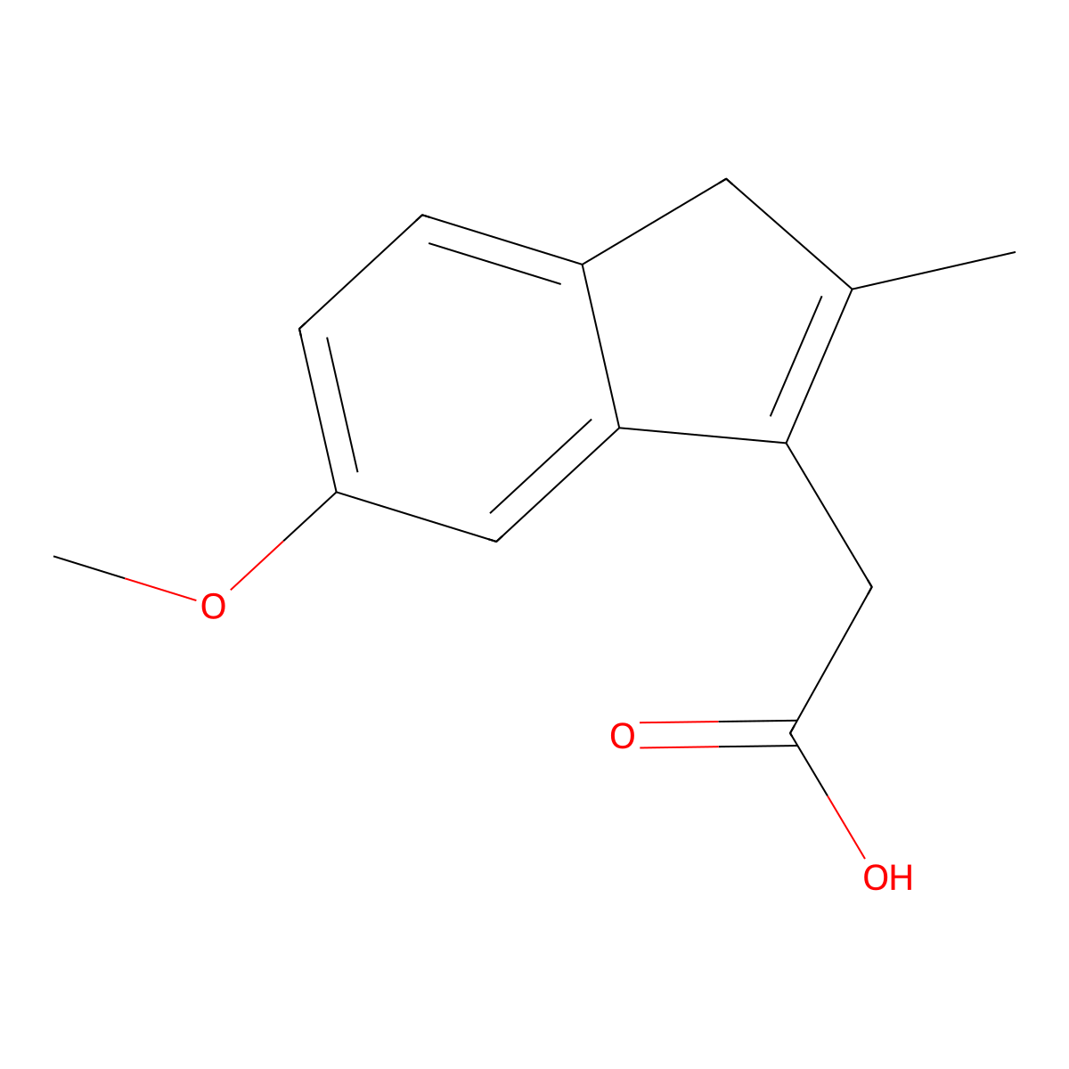 2-(5-methoxy-2-methyl-1H-inden-3-yl)acetic acid molecular structure, CAS 33413-42-2