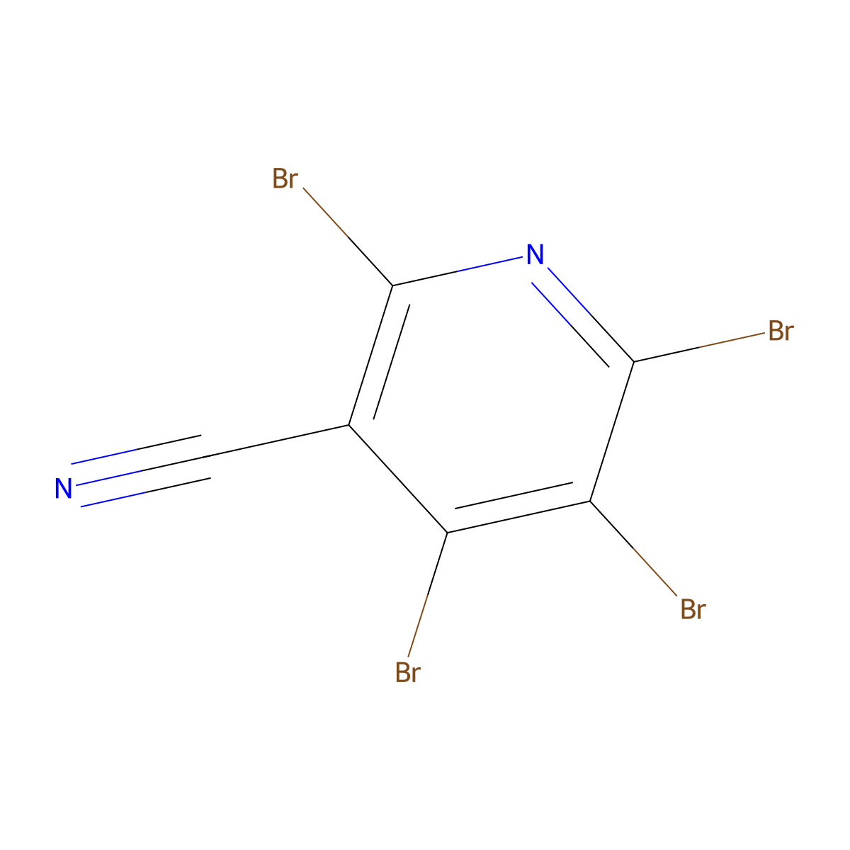 2,4,5,6-Tetrabromonicotinonitrile molecular structure, CAS 33416-50-1