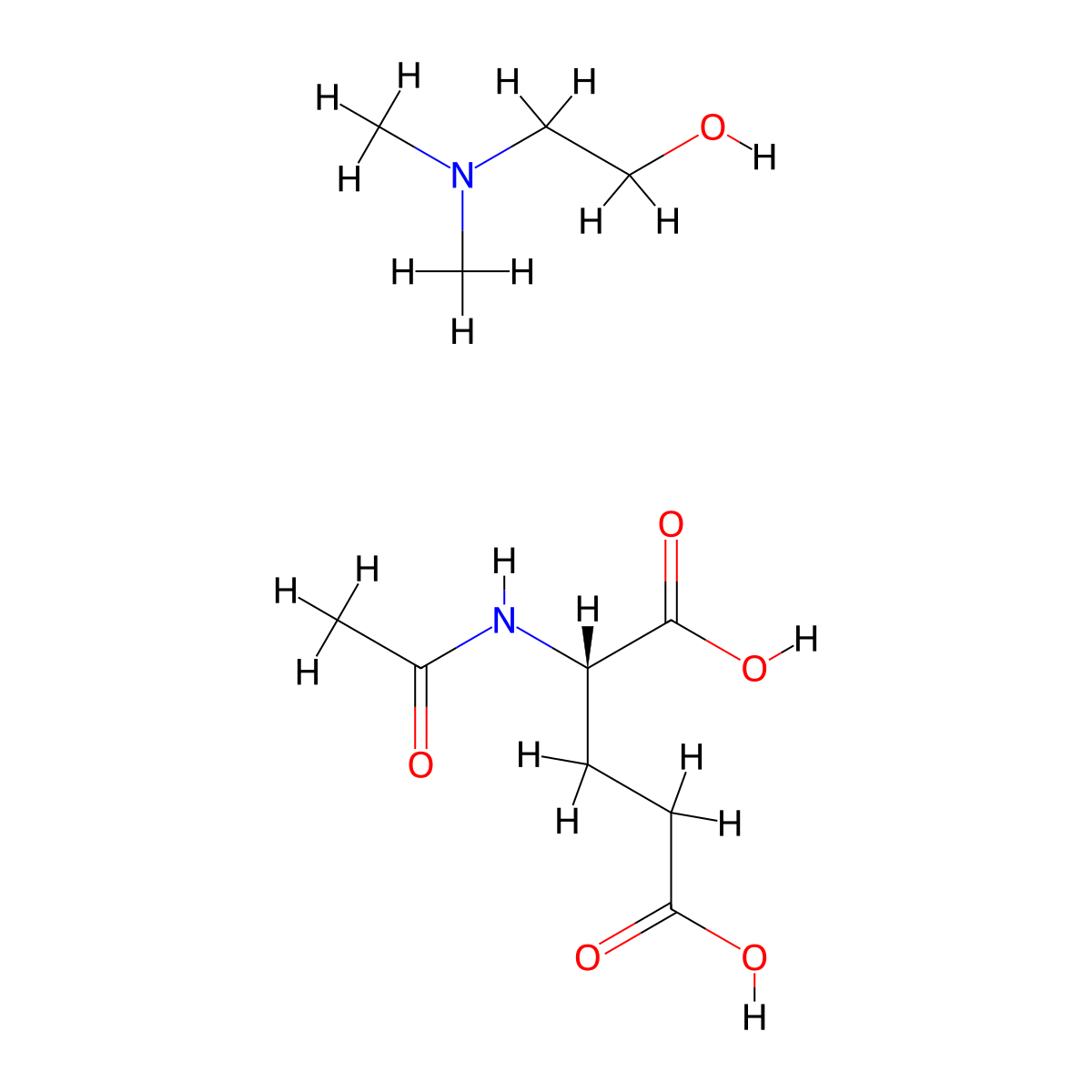 L-Glutamic acid, N-acetyl-, compd. with 2-(dimethylamino)ethanol (1:1) molecular structure, CAS 3342-61-8