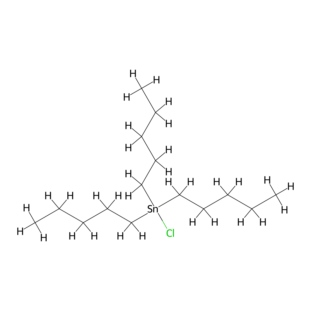 Chlorotripentyltin molecular structure, CAS 3342-67-4