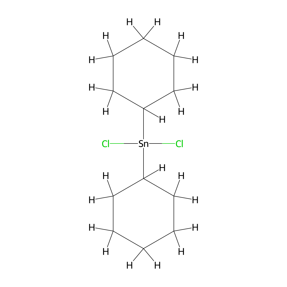 Stannane, dichlorodicyclohexyl- molecular structure, CAS 3342-69-6