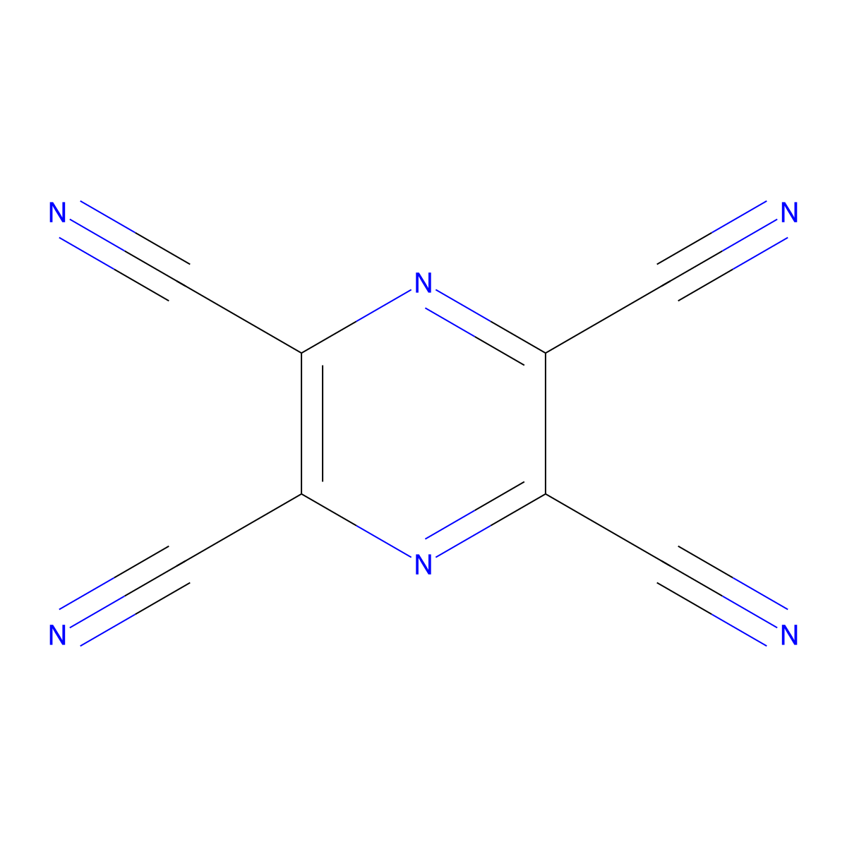Pyrazinetetracarbonitrile molecular structure, CAS 33420-37-0