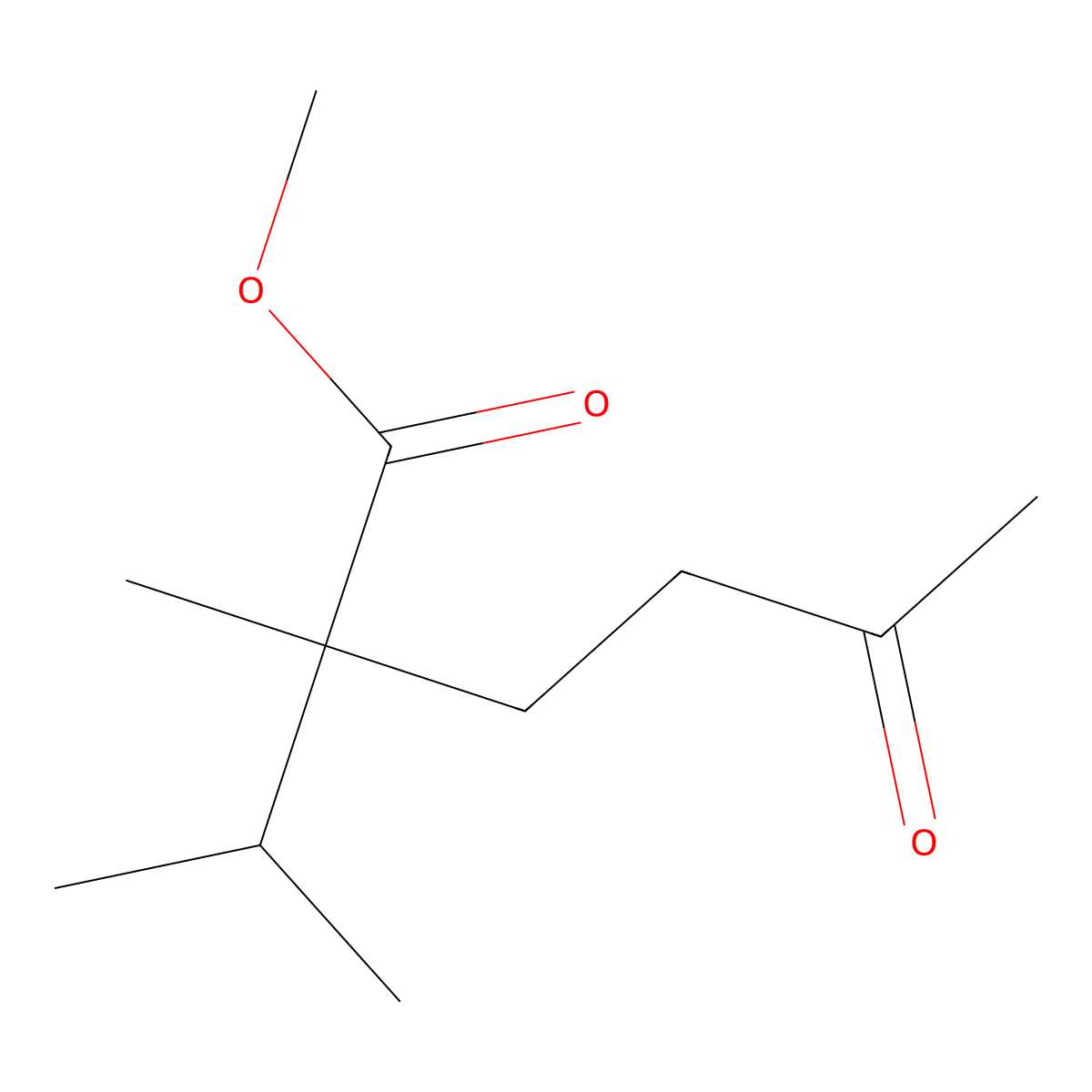Methyl 2-isopropyl-2-methyl-5-oxohexanoate molecular structure, CAS 33422-34-3