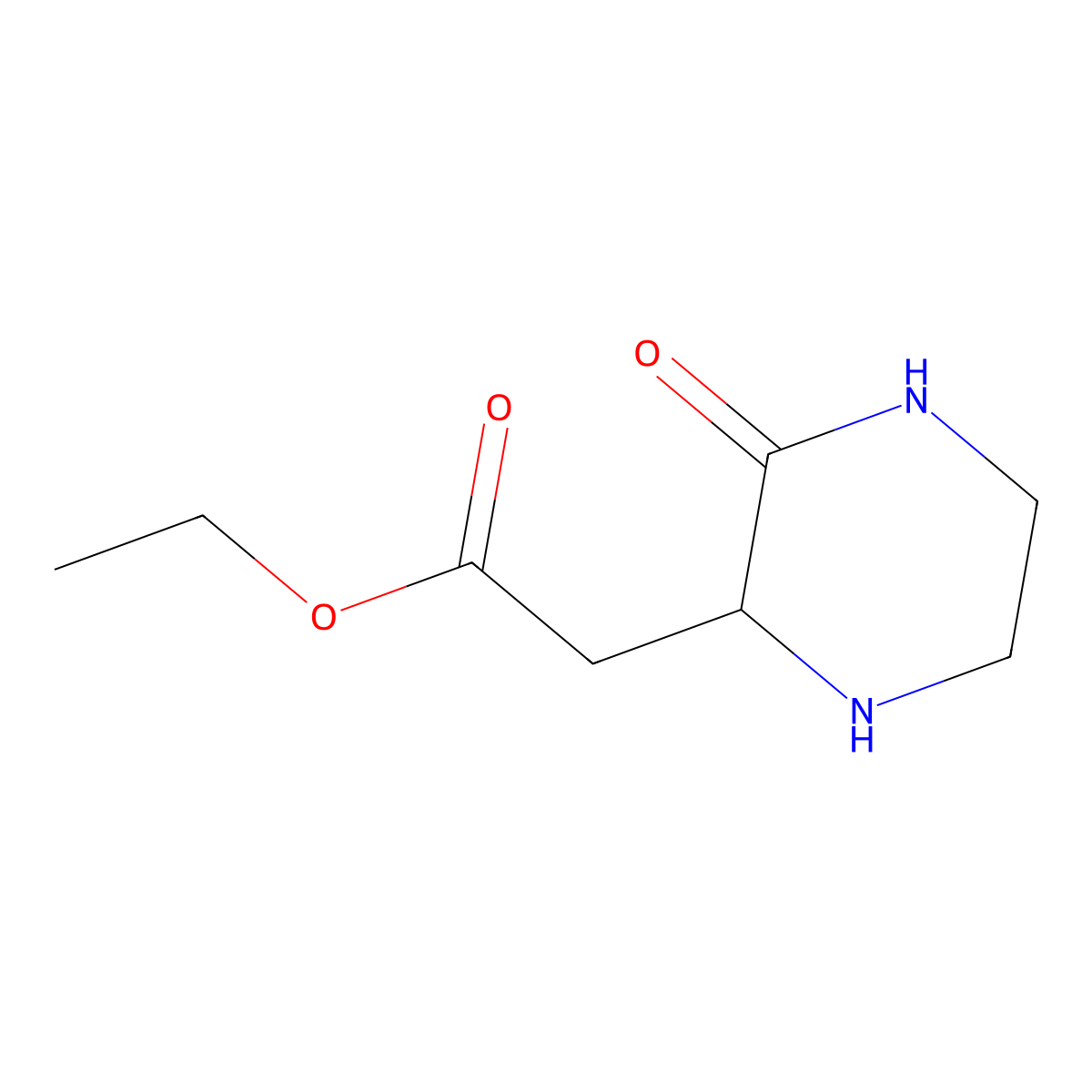 Ethyl 2-(3-oxopiperazin-2-yl)acetate molecular structure, CAS 33422-35-4