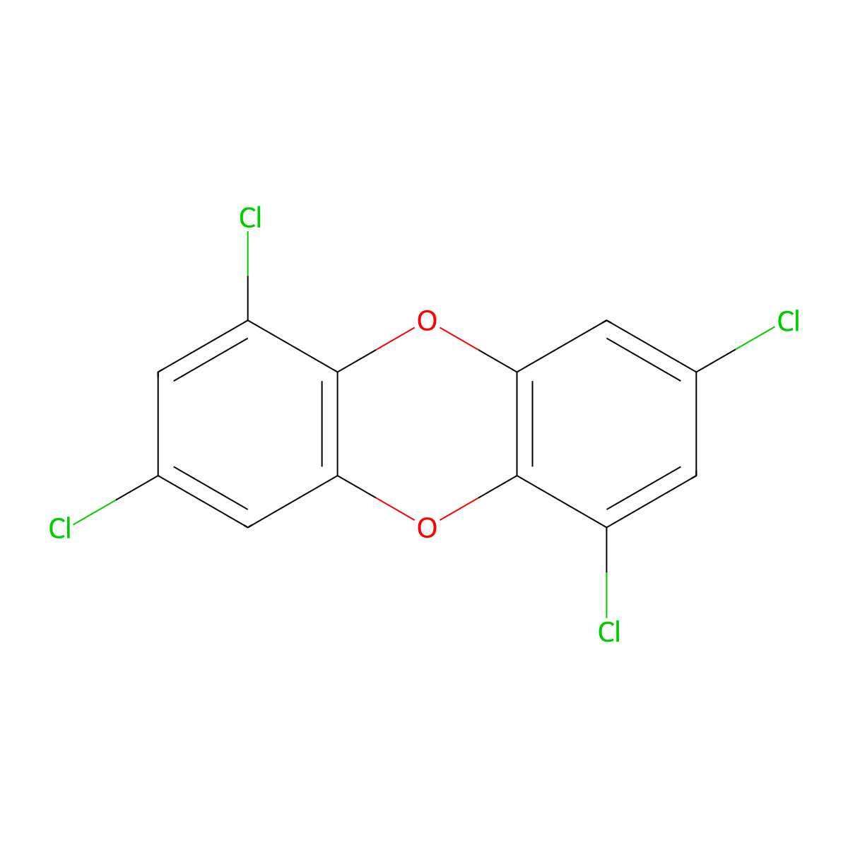 1,3,6,8-Tetrachlorodibenzo-p-dioxin molecular structure, CAS 33423-92-6