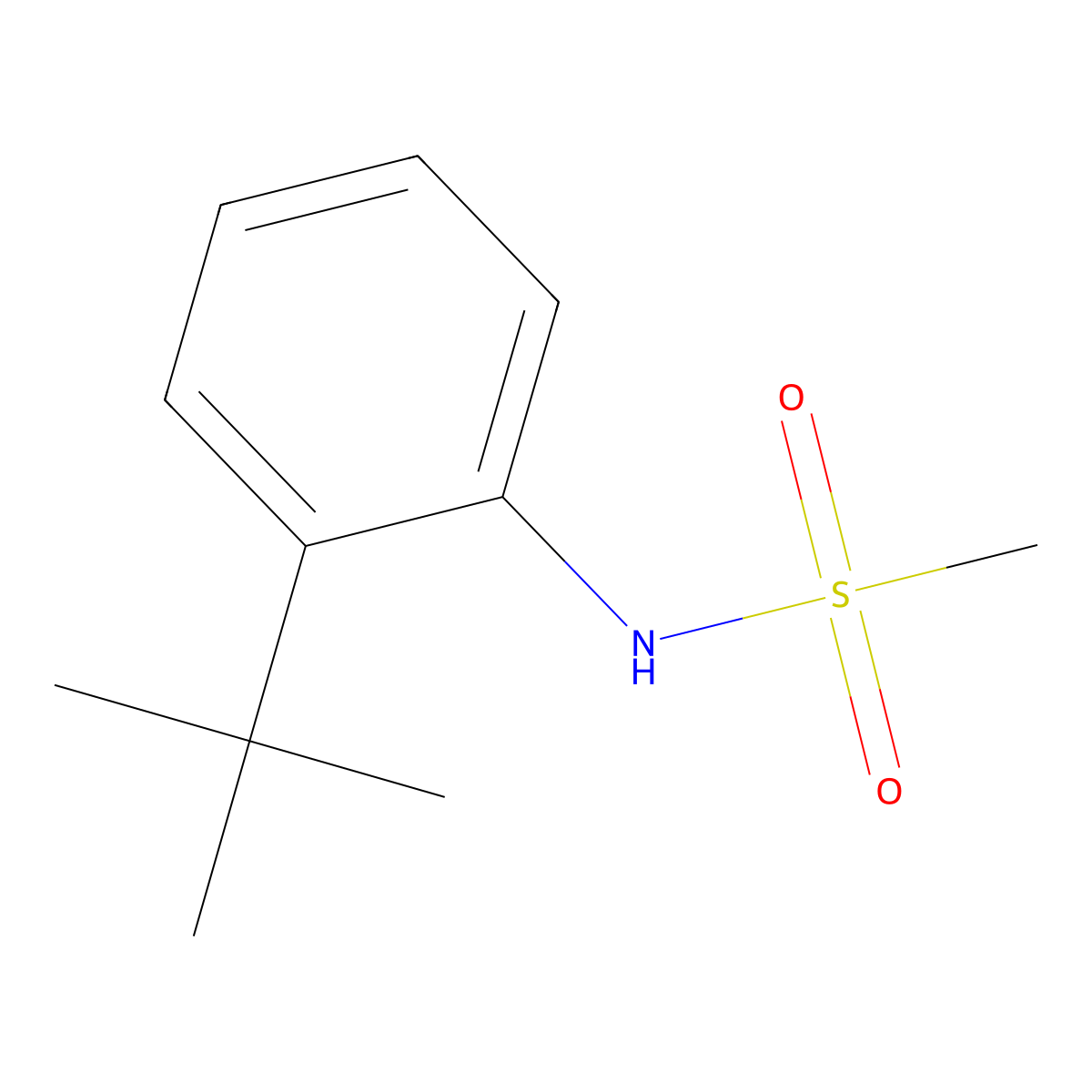 N-(2-tert-butylphenyl)methanesulfonamide molecular structure, CAS 33429-89-9