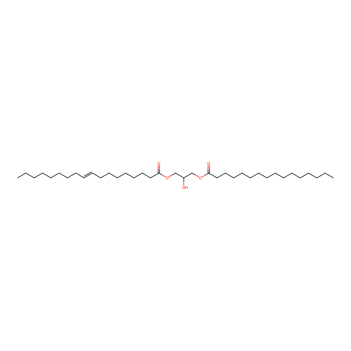 1-Oleoyl-3-palmitoyl-rac-glycerol molecular structure, CAS 3343-30-4