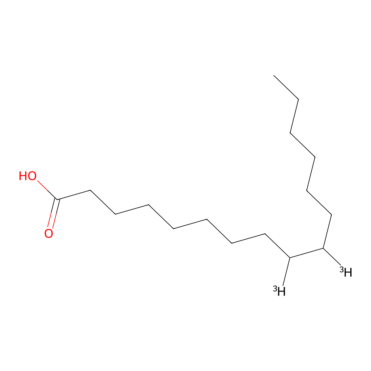 Palmitic-9,10-t2-acid molecular structure, CAS 3343-33-7