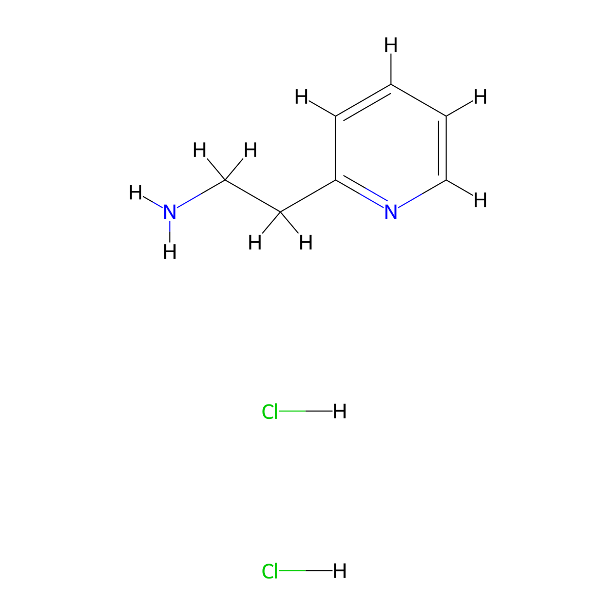 2-(2-Aminoethyl)pyridine dihydrochloride molecular structure, CAS 3343-39-3