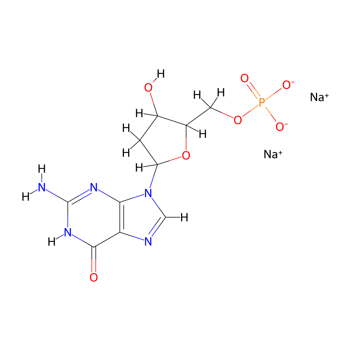 2'-Deoxyguanosine 5'-(disodium phosphate) molecular structure, CAS 33430-61-4