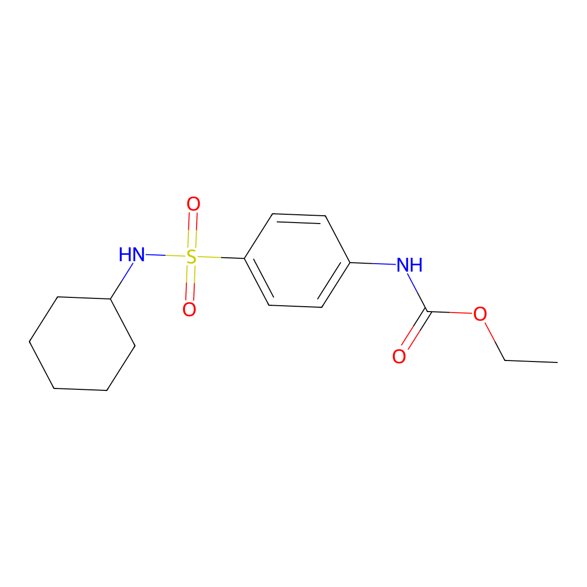 Ethyl [4-(cyclohexylsulfamoyl)phenyl]carbamate molecular structure, CAS 33433-72-6