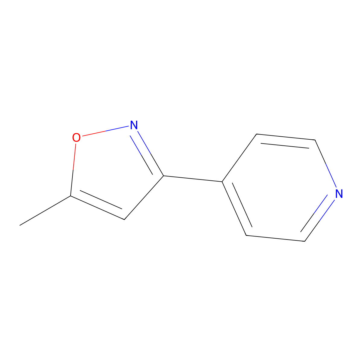 5-Methyl-3-(pyridin-4-yl)isoxazole molecular structure, CAS 33433-77-1