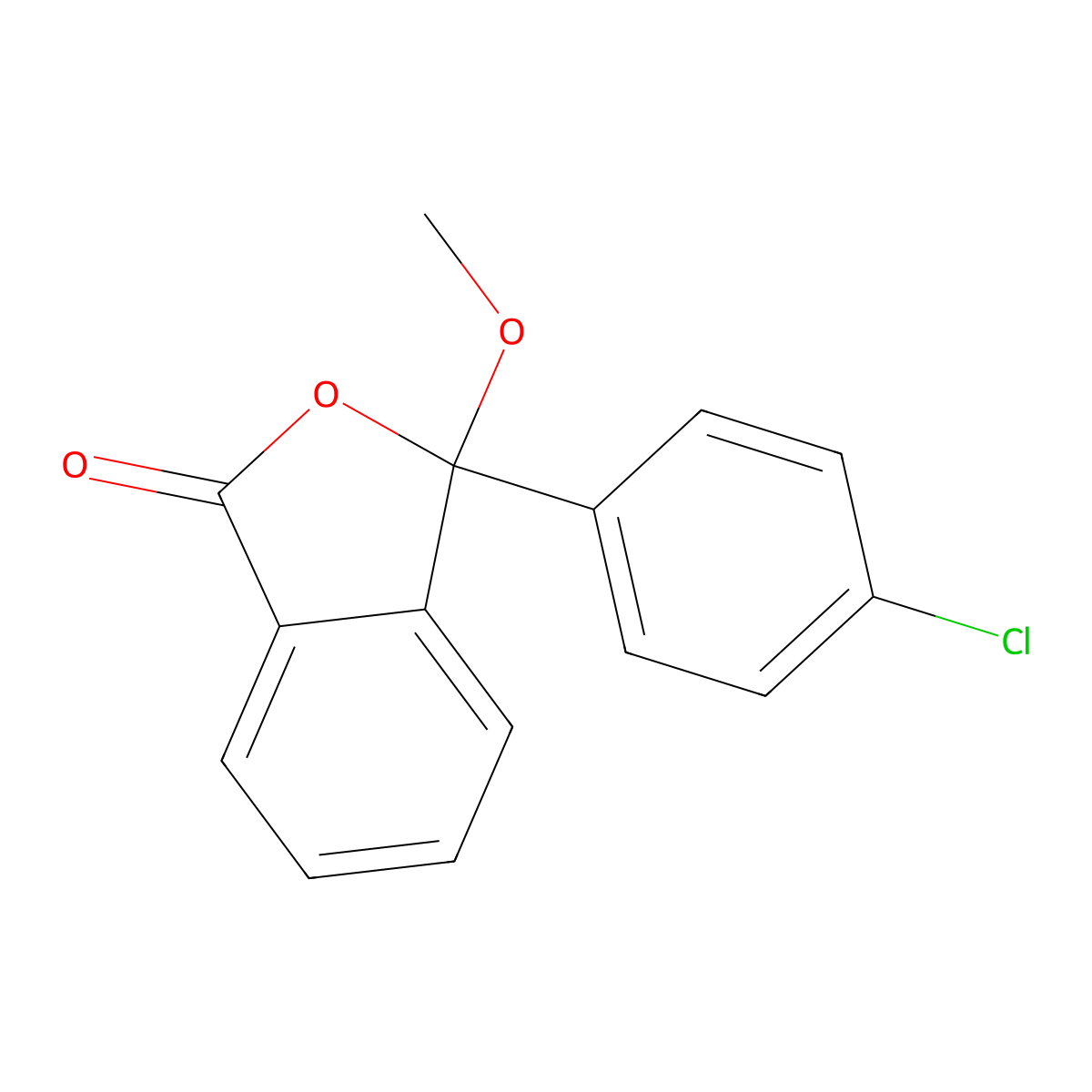 3-(4-chlorophenyl)-3-methoxy-2-benzofuran-1(3H)-one molecular structure, CAS 33433-81-7
