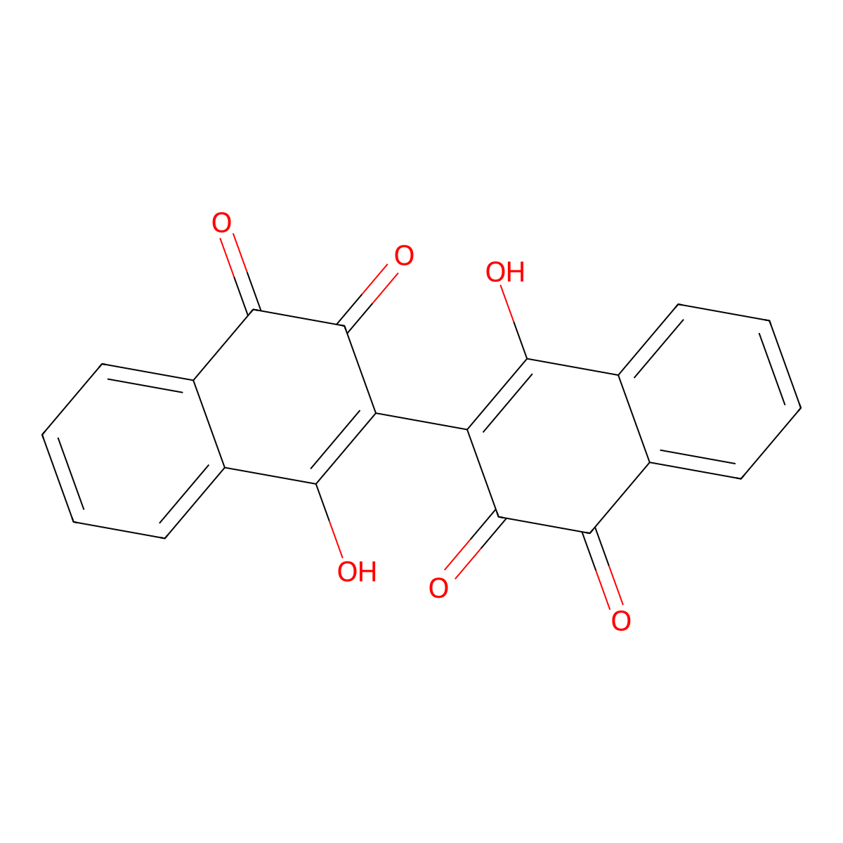 2,2'-Bi(3-hydroxy-1,4-naphthoquinone) molecular structure, CAS 33440-64-1