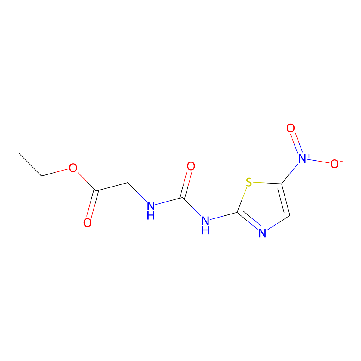 Ethyl 2-(3-(5-nitro-2-thiazolyl)ureido)acetate molecular structure, CAS 33440-98-1
