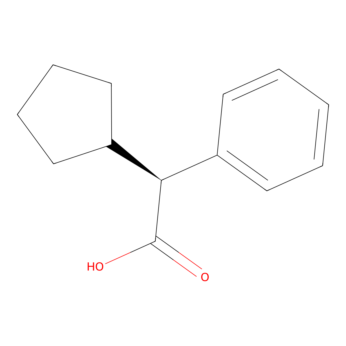 Cyclopentylphenylacetic acid, (S)- molecular structure, CAS 33442-39-6