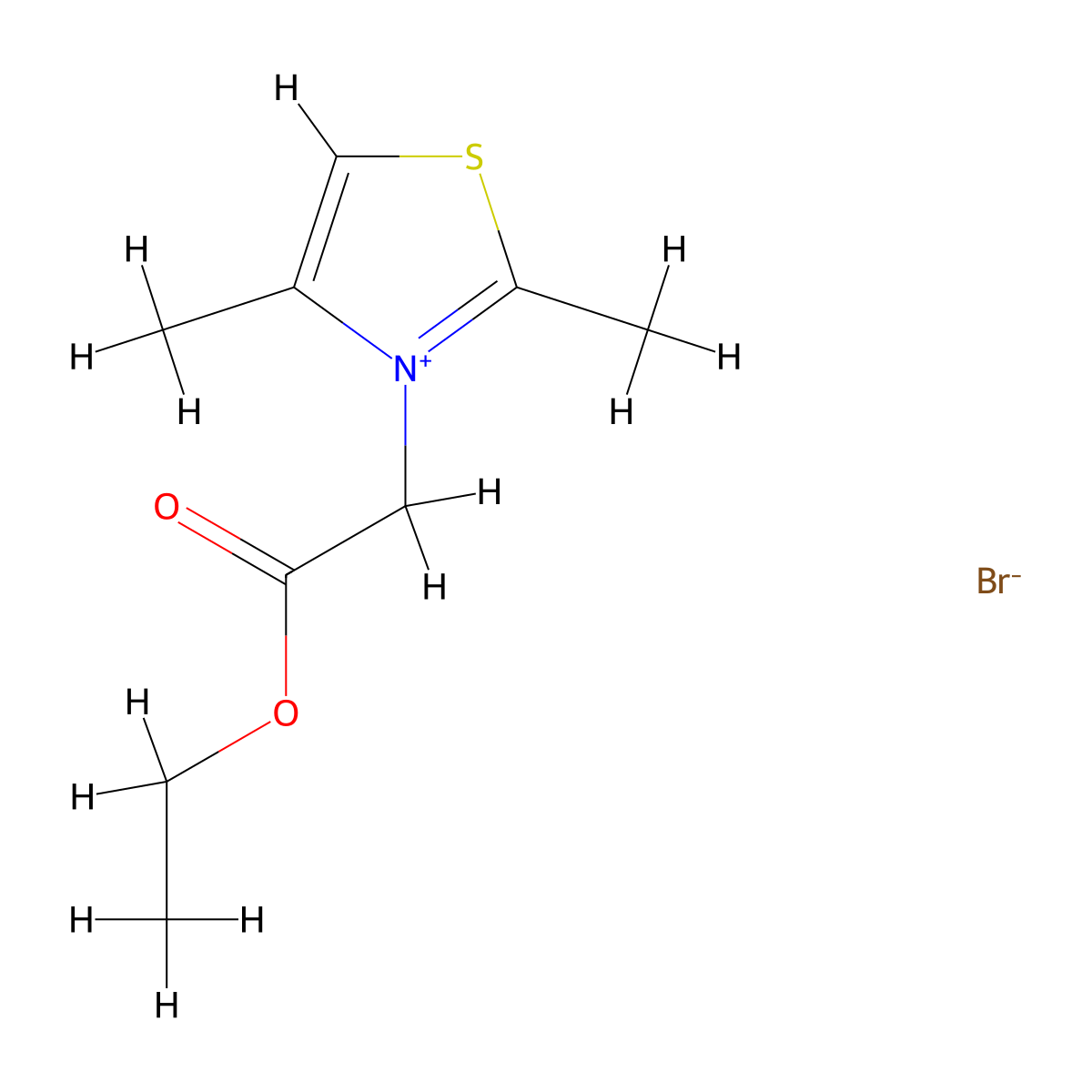 3-(2-Ethoxy-2-oxoethyl)-2,4-dimethyl-1,3-thiazol-3-ium bromide molecular structure, CAS 33446-11-6
