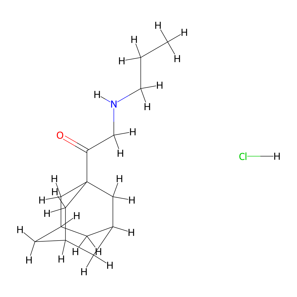 1-(1-Adamantyl)-2-(propylamino)ethanone hydrochloride molecular structure, CAS 33447-61-9