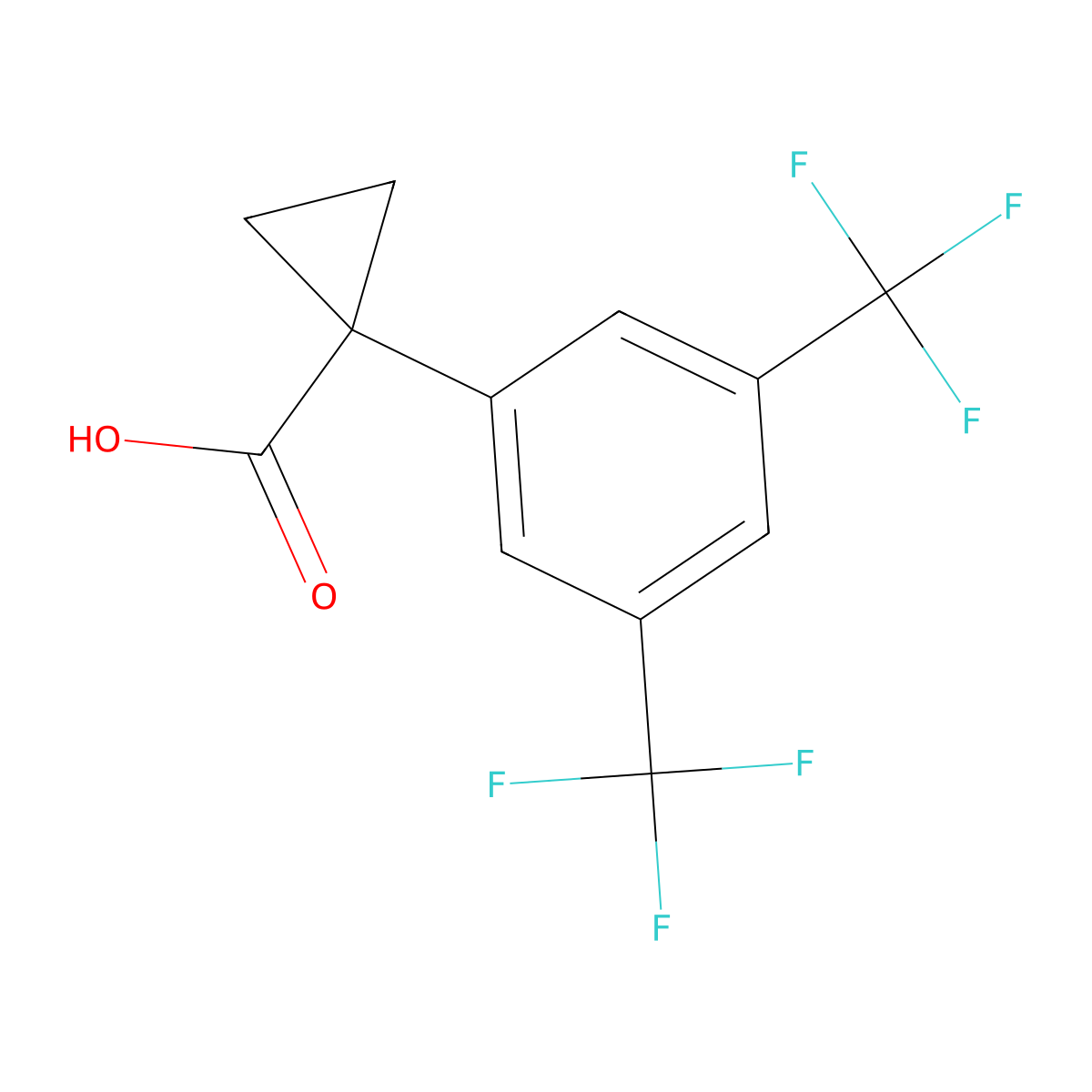 1-[3,5-Bis(trifluoromethyl)phenyl]cyclopropanecarboxylic acid molecular structure, CAS 334477-30-4