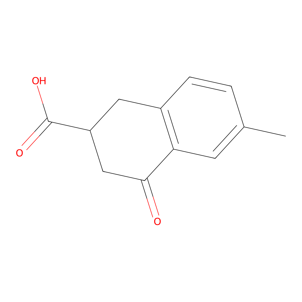 6-Methyl-4-oxo-1,2,3,4-tetrahydronaphthalene-2-carboxylic acid molecular structure, CAS 33448-17-8