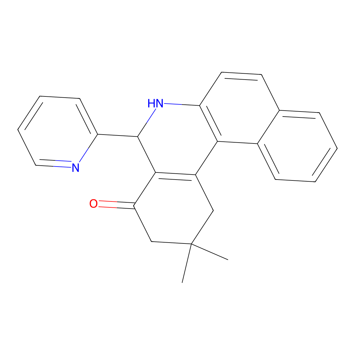 2,2-Dimethyl-5-pyridin-2-yl-1,3,5,6-tetrahydrobenzo[a]phenanthridin-4-one molecular structure, CAS 334497-14-2