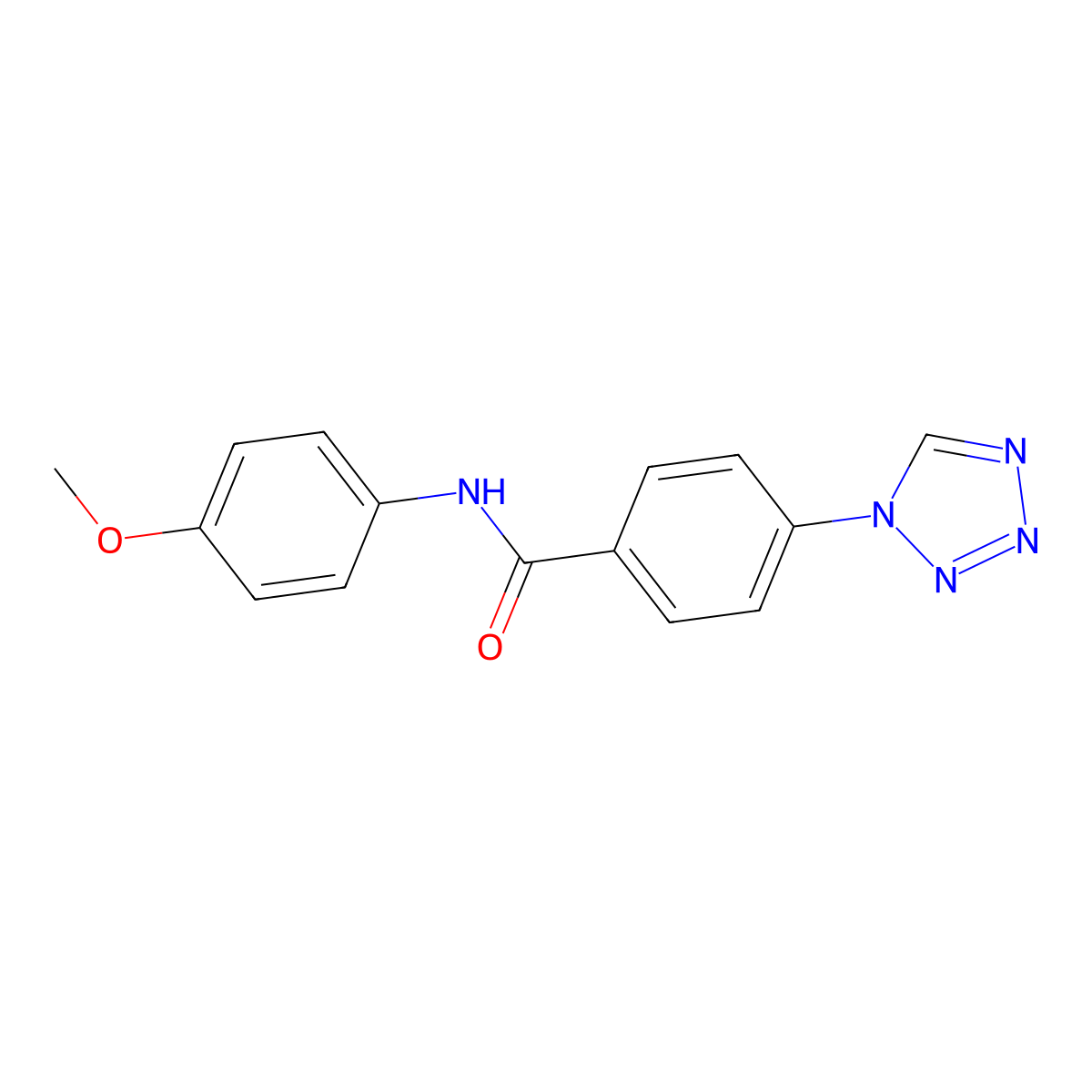N-(4-methoxyphenyl)-4-(1H-tetrazol-1-yl)benzamide molecular structure, CAS 334498-02-1