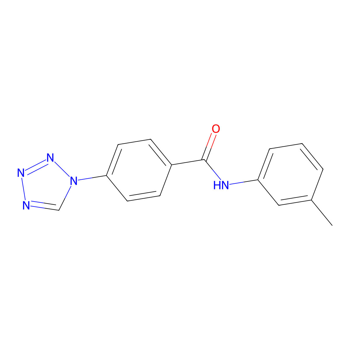 N-(3-methylphenyl)-4-(tetrazol-1-yl)benzamide molecular structure, CAS 334498-03-2