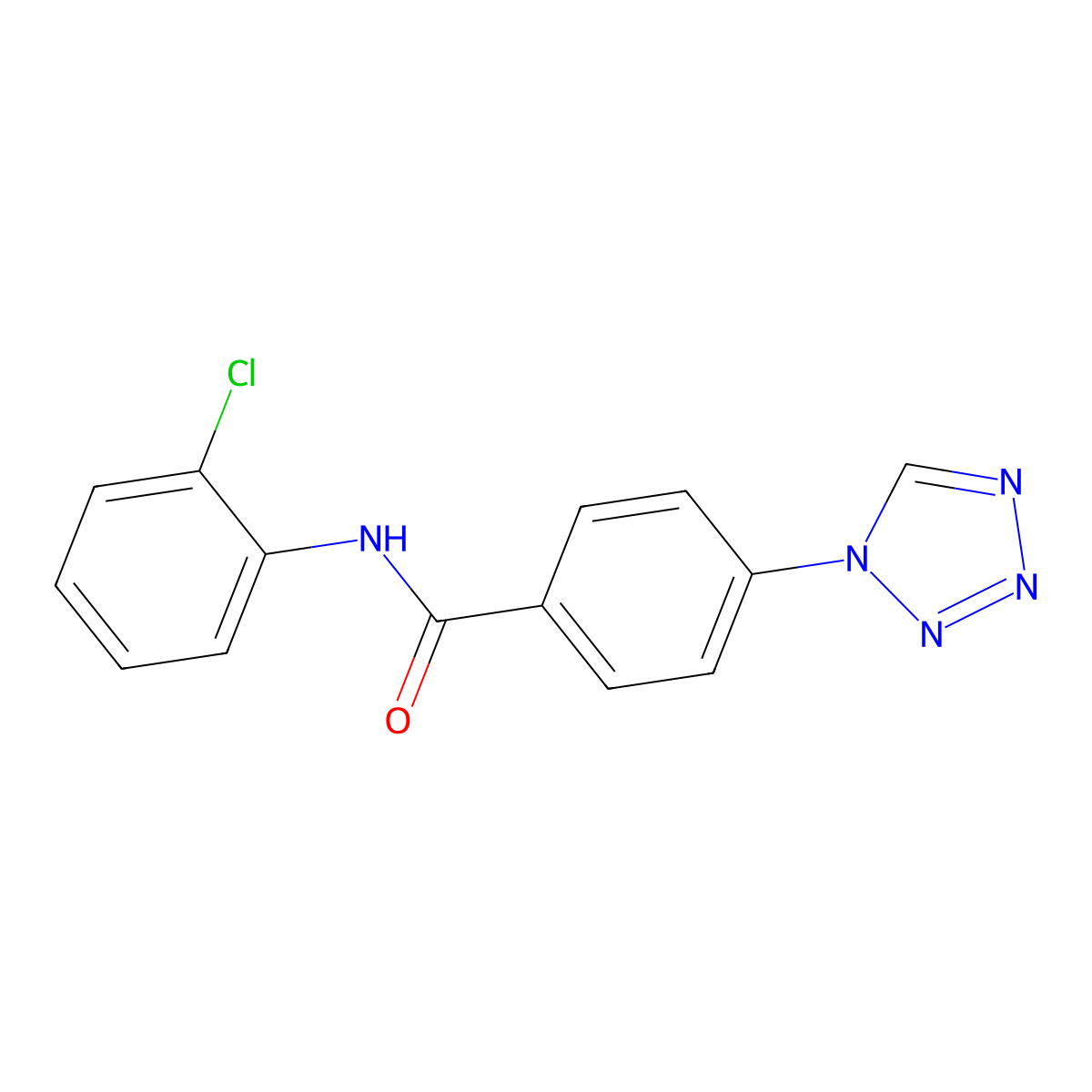 N-(2-chlorophenyl)-4-(1H-tetrazol-1-yl)benzamide molecular structure, CAS 334498-04-3