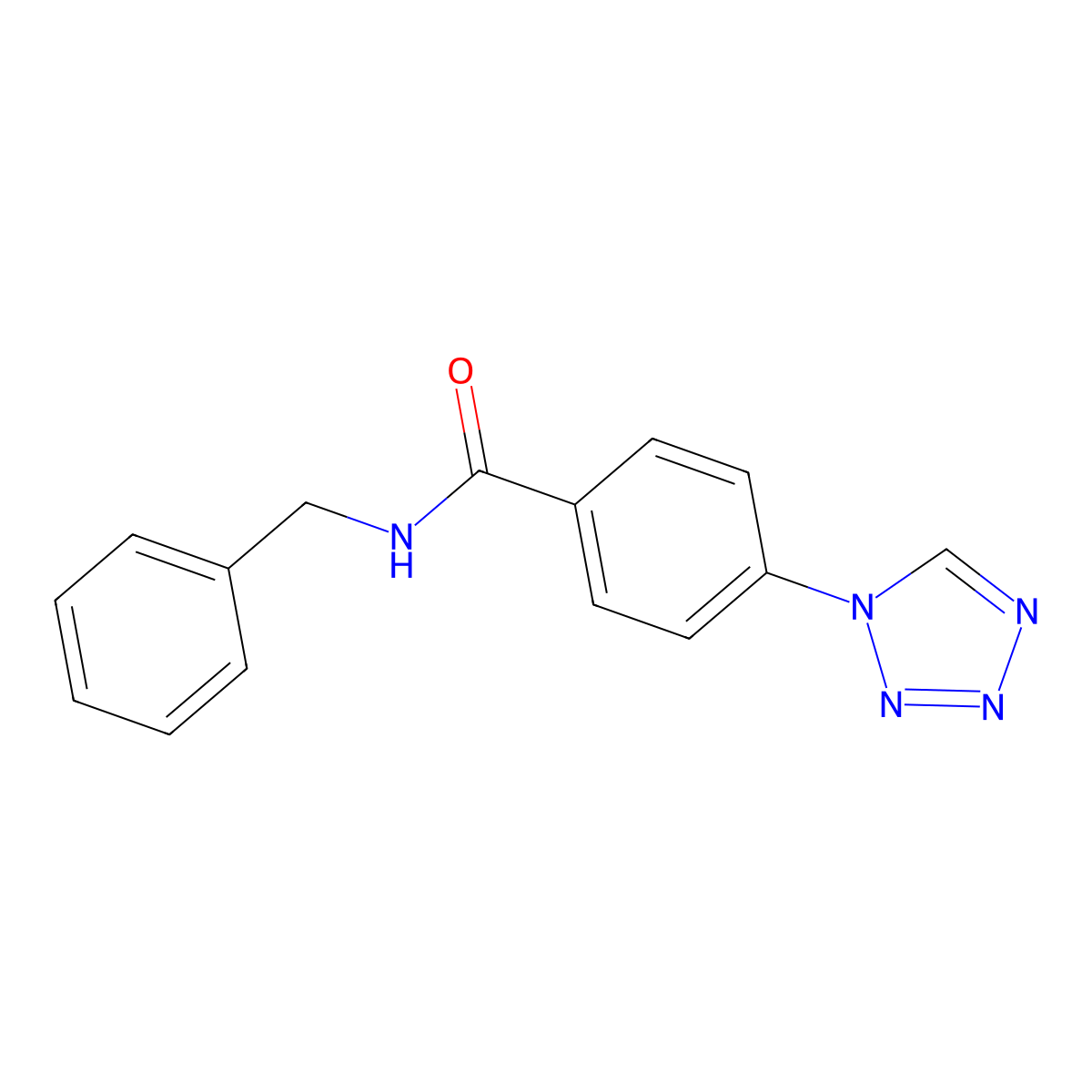 N-benzyl-4-(1H-tetrazol-1-yl)benzamide molecular structure, CAS 334498-05-4